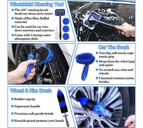 Premium 26-Piece Car Cleaning Kit – Interior, Exterior & Wheel Brushes with Storage Bag
