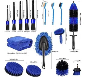 Premium 26-Piece Car Cleaning Kit – Interior, Exterior & Wheel Brushes with Storage Bag