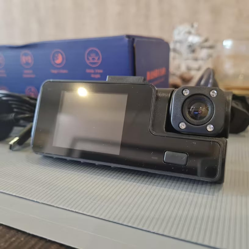 Dual Camera 1080P Full HD Dash Cam – 170° Wide Angle, 230° Rotating Lens, Night Vision